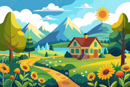 landscape with a house