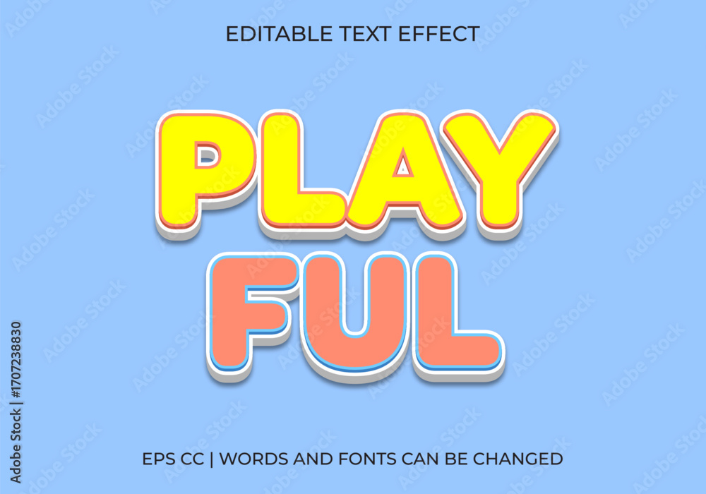 Fototapeta premium 3D Playful Text Effect, Editable Typography Style