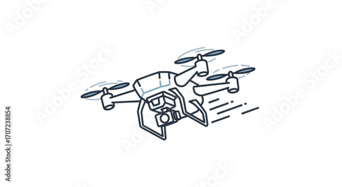 Sleek drone soars through the air, capturing dynamic aerial footage for innovative filmmaking and cutting-edge surveillance, a modern technological marvel for professionals