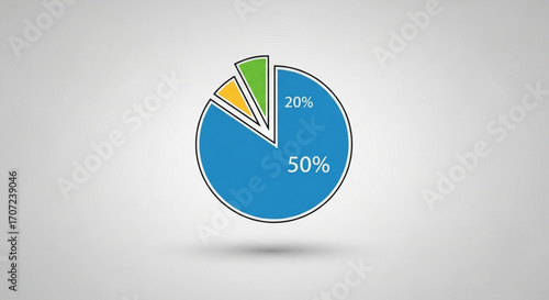 Visualize your data with this vibrant pie chart showing key percentages and market share allocation for impressive presentations, a professional choice for business and finance reports