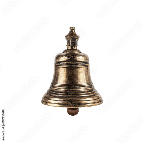 Antique brass bell, ornate top