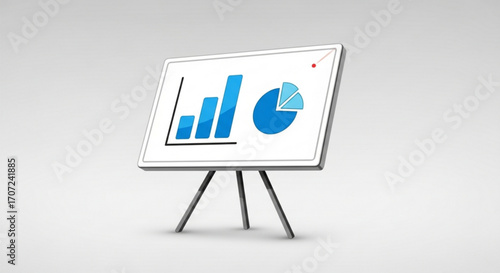 Dynamic business presentation board showcasing vibrant bar and pie charts, perfect for analyzing growth and strategy, inspiring confident decision-making for modern enterprises.