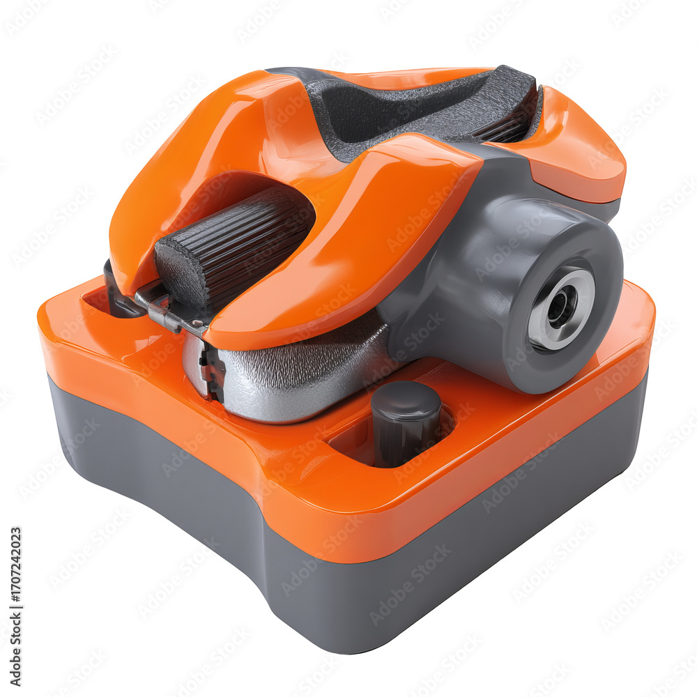 Fototapeta premium Orange and grey mechanical device