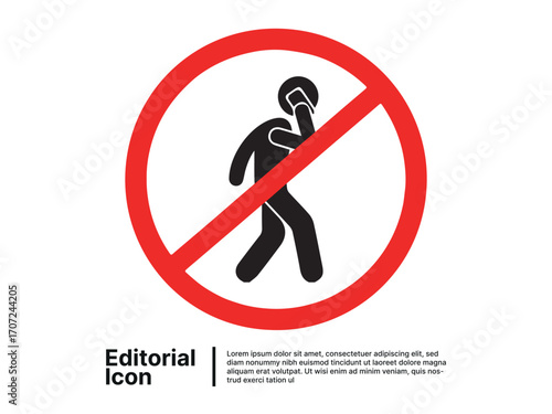 Simple collection of prohibition signs including no calling