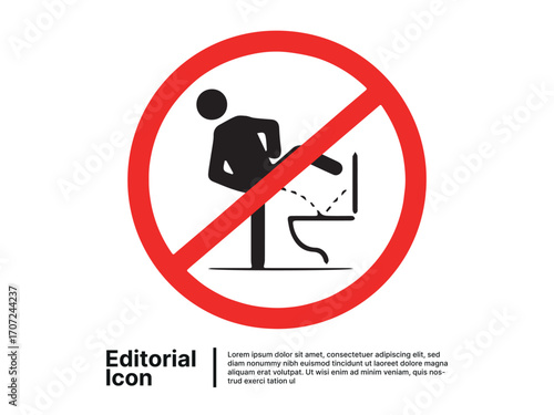 Prohibition sign against public urination and defecation in toilets