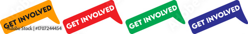 Get involved sticker. get involved label. Vector illustration.