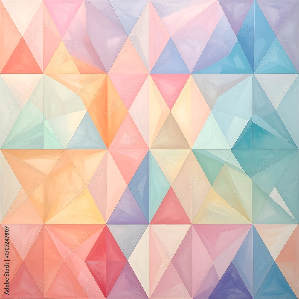 Fototapeta premium Pastel triangles in a geometric pattern