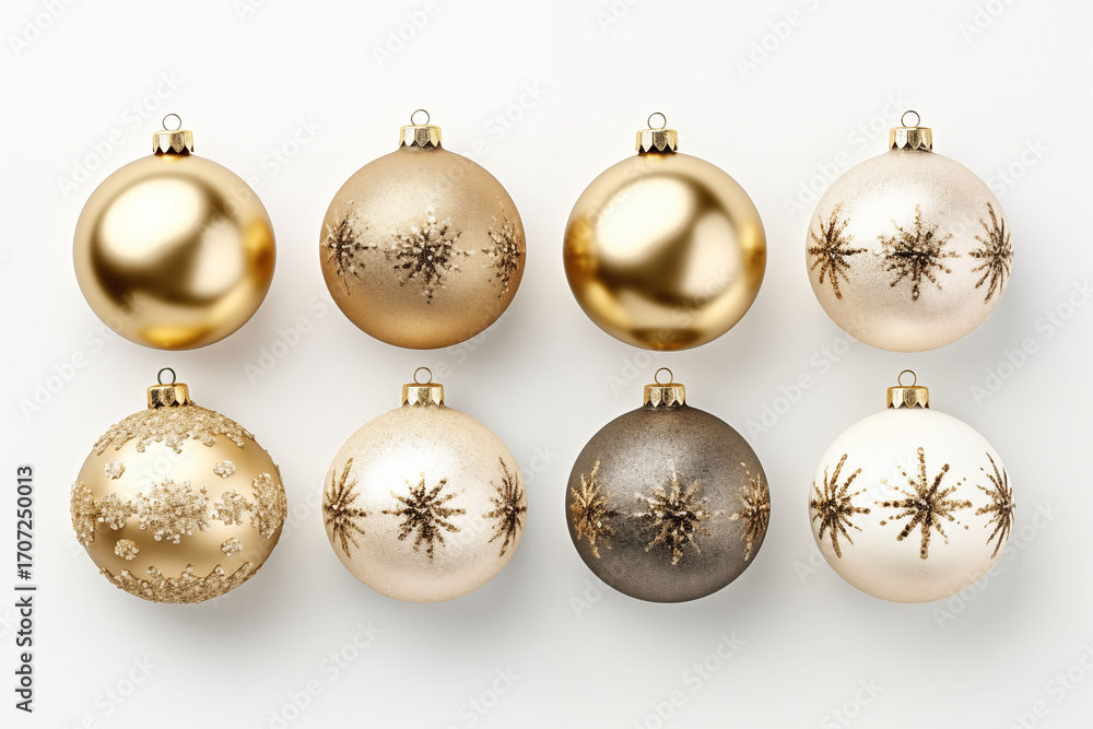 Fototapeta premium Christmas ball decorated with gold glitter