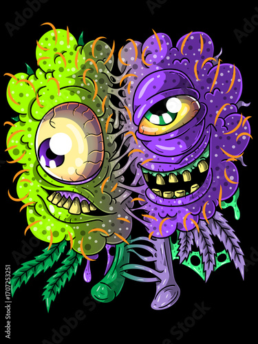 Dual Psychedelic Flower Monsters