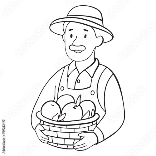 man with a basket of eggs
