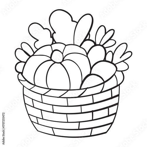 basket with vegetables