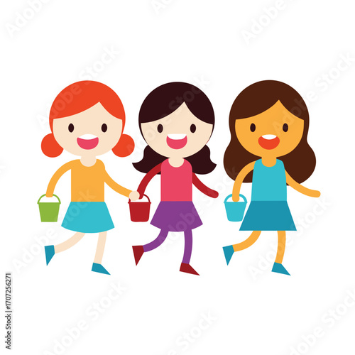 the-girls-with-smiling-faces-walking-to-fetch-wate.eps