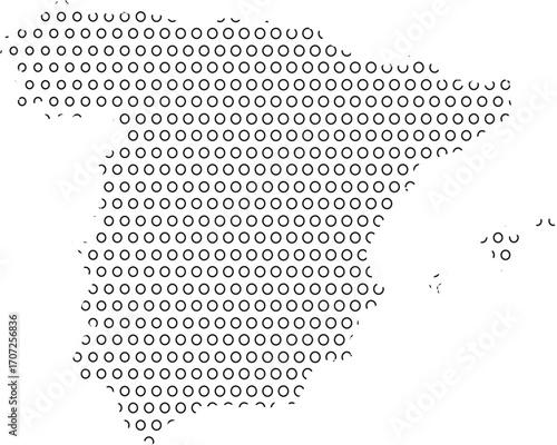 spain Map Halftone Pattern