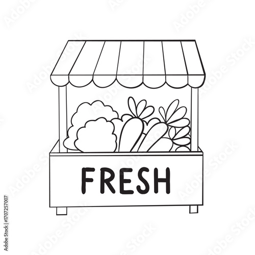 Organic market, vector illustration