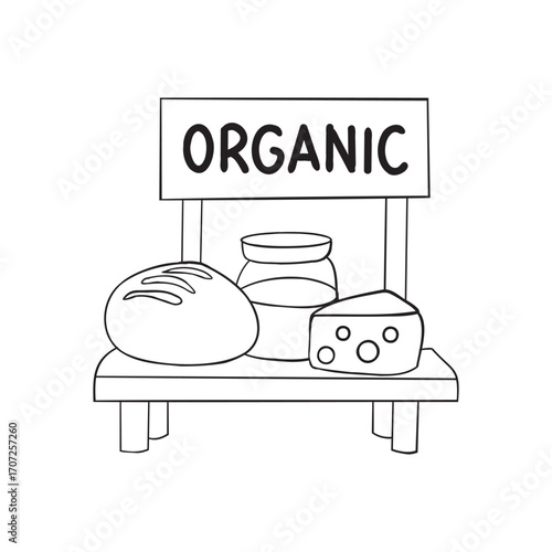 Organic market, vector illustration