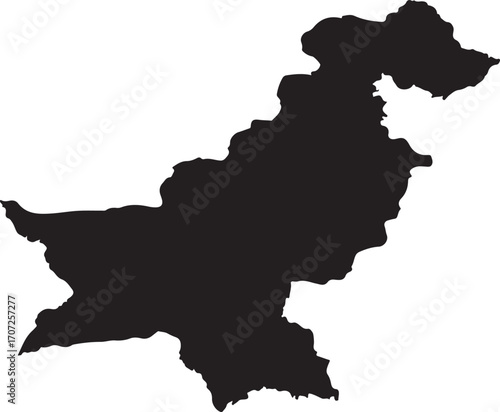 Pakistan Map Silhouette Country