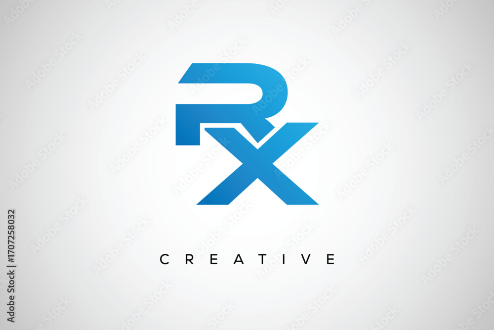 Obraz premium RX Creative Monogram Lettermark Logo – Modern Branding Design & Business Identity