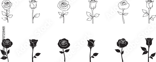 set of flowers