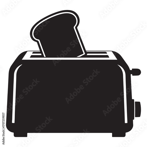 Toaster Silhouette with Toast Slices