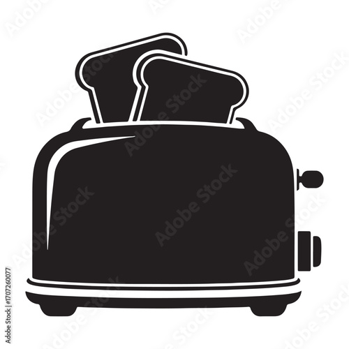 Toaster Silhouette with Toast Slices