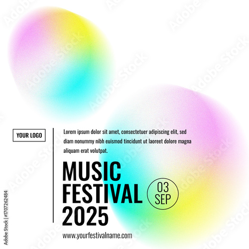 Gradient blur print music graphic festival liquid template poster design banner brochure