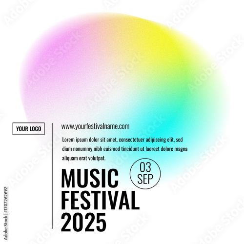 Gradient blur print music graphic festival liquid template poster design banner brochure