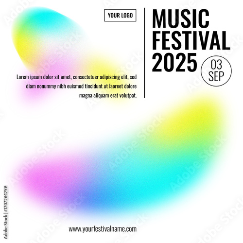 Gradient blur print music graphic festival liquid template poster design banner brochure