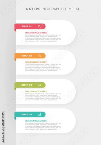 Business Infographic Design Template with 4 Bar of Options