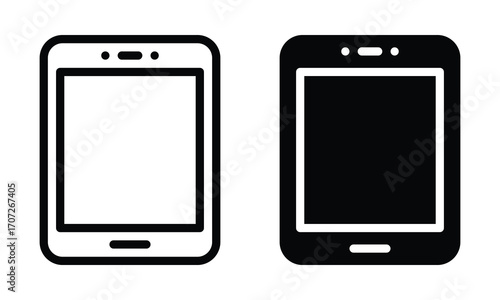 Tablet icon with outline and glyph style.