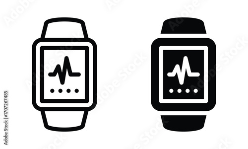 Smartwatch icon with outline and glyph style.