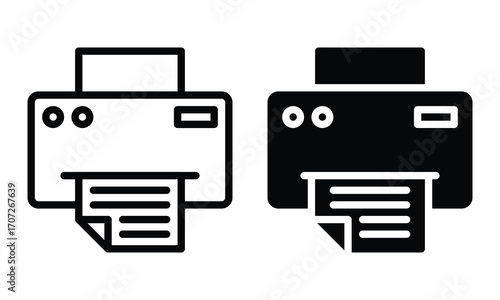 Printer icon with outline and glyph style.