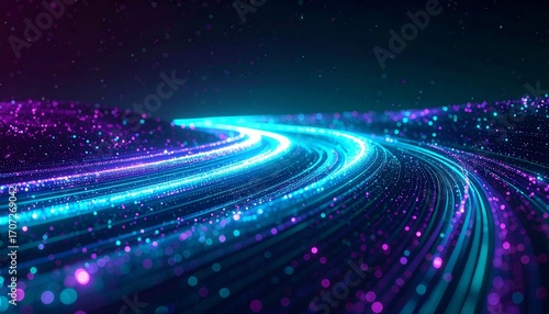 Abstract Background - Glowing Particle Stream