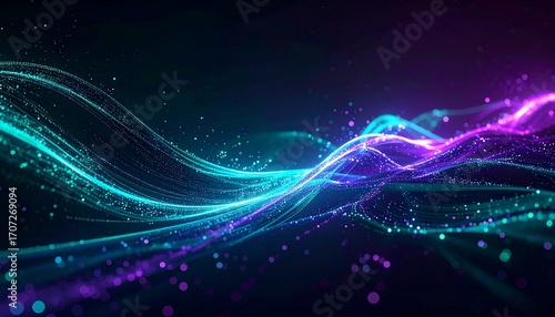 Abstract Background - Glowing Particle Stream