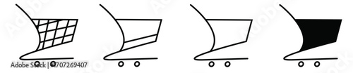 vector illustration of set shopping cart icon 