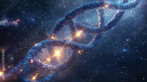Abstract dna structure in space