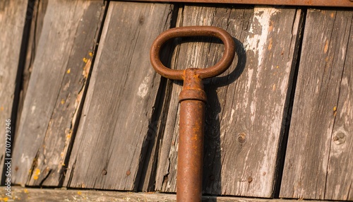 Wallpaper Mural Rusty metal handle on weathered wood Torontodigital.ca