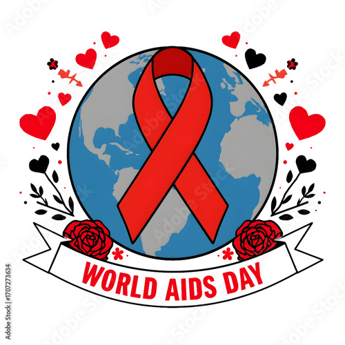 World AIDS Day – Global Red Ribbon Symbol of Love and Awareness