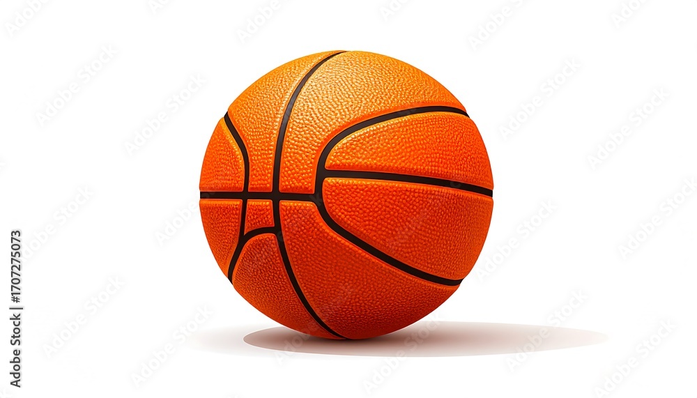 Fototapeta premium Orange Basketball on White Background.