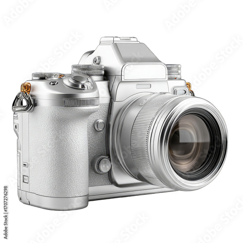 Sleek silver digital camera