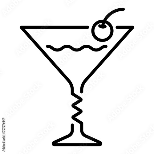 Martini glass icon, symbolizing cocktails, sophistication, and nightlife.