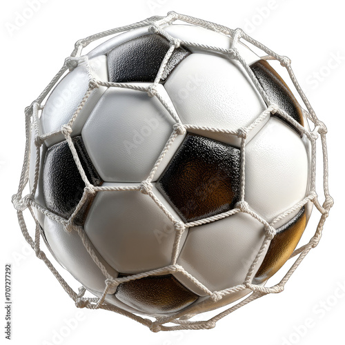 Soccer ball in a net