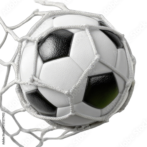 Soccer ball entering net