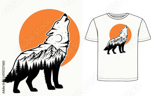 vector illustration of a wolf