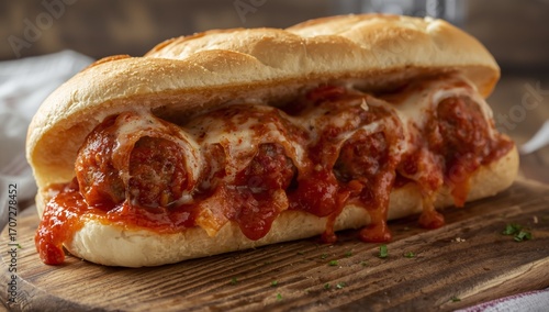 Classic Meatball Sandwich with Marinara Sauce