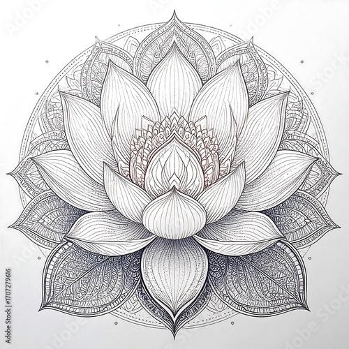 Ornate lotus flower mandala design