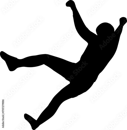 Vector isolated illustration of a girl on a climbing wall. Rock climbing.
