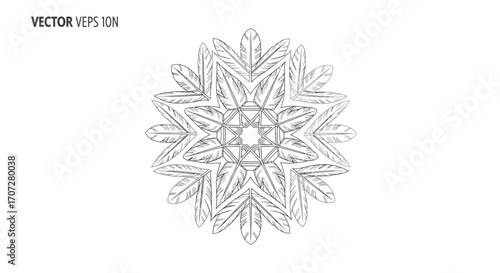 A delicate black and white snowflake design on a white background, celebrating Random Acts of Poetry Day with intricate patterns, symmetrical composition, and a touch of whimsy.