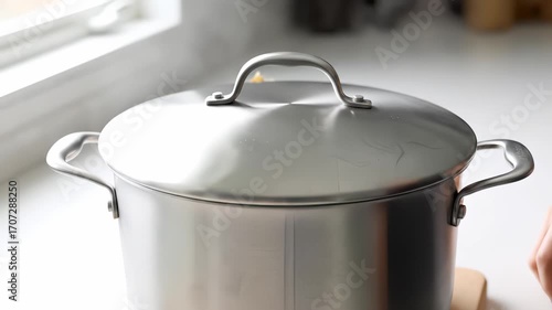 Steaming pot filled with tamales is prepared for cooking as lid is lifted, showcasing the vibrant colors and textures of traditional cuisine in a cozy kitchen setting