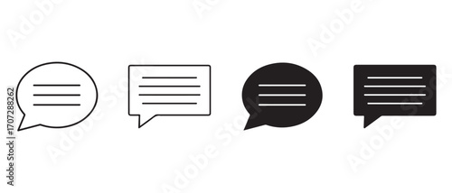 Speech bubble icon. isolated on white background for communication concept.