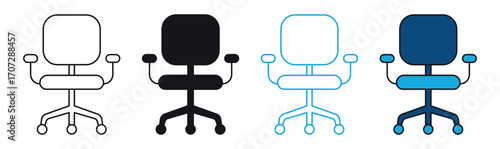 Office chair icons ,rolling office chair symbol .Vector illustration .